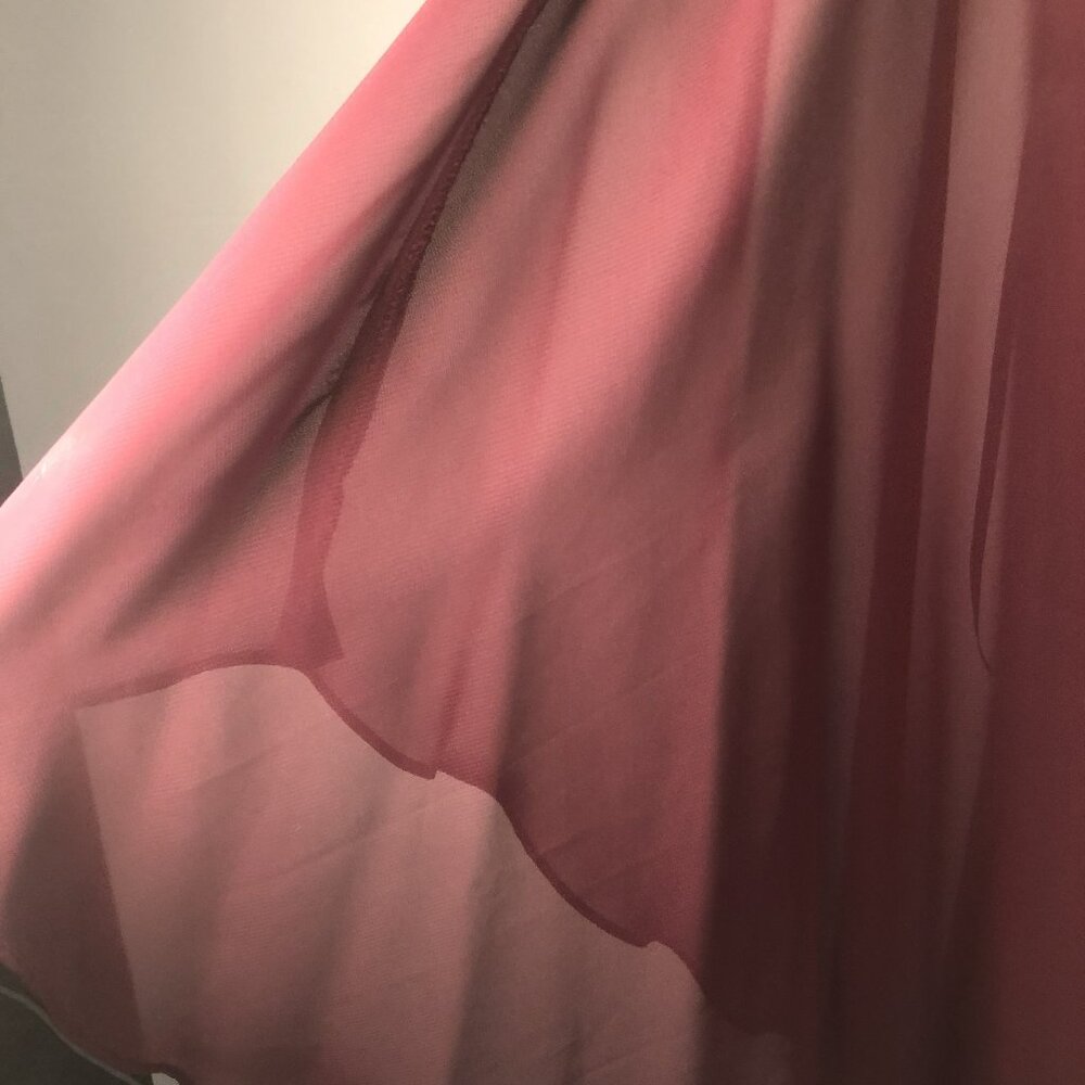 XSCAPE Burgundy Beaded Cape Dress | Elegant Evening Cocktail Dress | Size 12 - Picture 8 of 11
